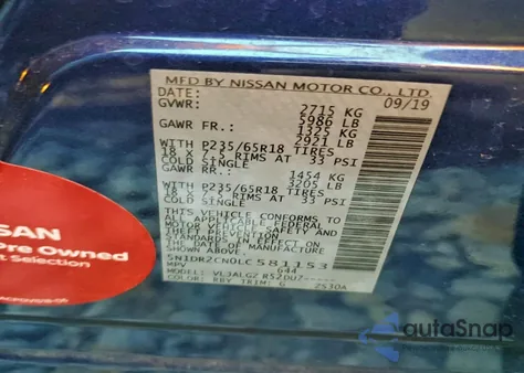 2020 Nissan Pathfinder Sl from USA, damaged, VIN 5N1DR2CN0LC581153